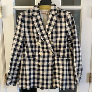Tory Burch Linen Gingham Blazer